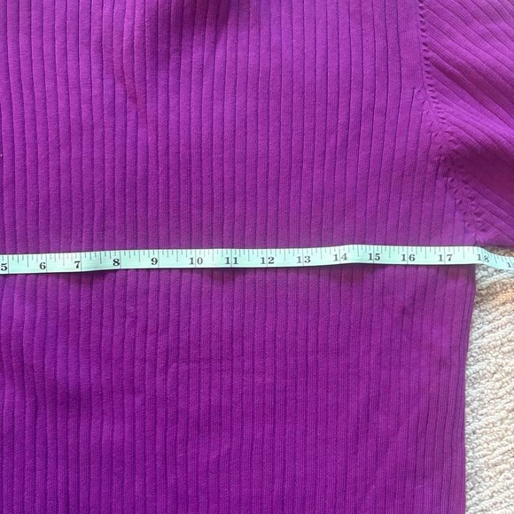 NWT Purple Sweater Ribbed Conwell Crew Neck 100% Cotton Women's XL Slim Fit - Picture 7 of 8